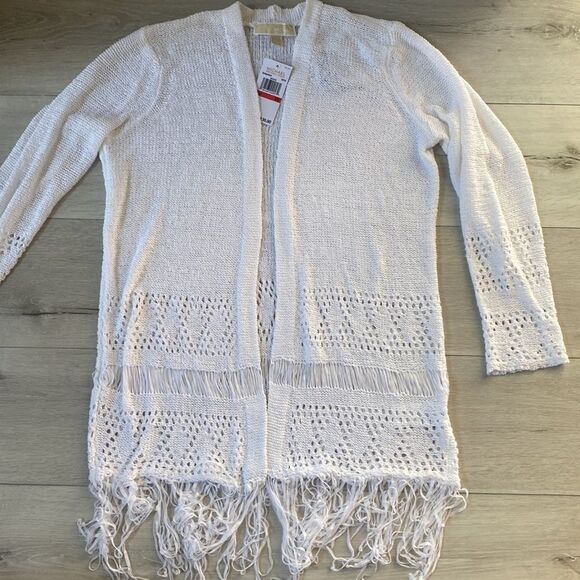 Michael‎ Michael Kors Women’s White Long Sleeve Open Cardigan Size XS NWT - Picture 1 of 3